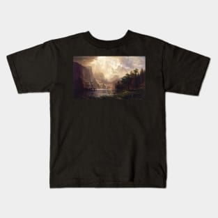 Among the Sierra Nevada California by Albert Bierstadt Kids T-Shirt